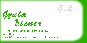 gyula misner business card